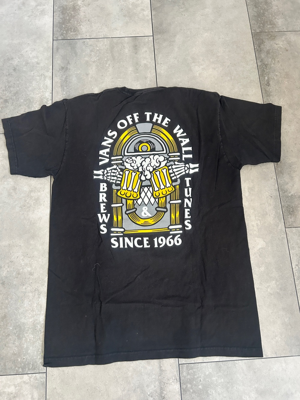 Vans OTW Classic fit black skeleton shirt brews tunes 1966 M